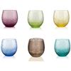 IVV Set 6 Bicchieri Acqua Vino Trasparente Multicolore Vetro IVV 25 cl
