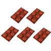 SHINsuke Stampo in silicone a 6 fori per cioccolato, torta, gelatina, budino, sapone fatto a mano, cioccolata calda, stampo rotondo a mezza sfera, antiaderente, senza BPA, 5 pezzi