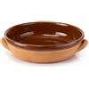 Generico Tegame Bordato in Terracotta Semismaltato 31 cm - Teglia Artigianale da Forno con Bordo Alto - Fatta a Mano in Italia - Ideale per Zuppe, Spezzatini e Cotture Lunghe