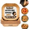 LYHOLKEER 200 Pezzi Carta Forno per Friggitrice ad Aria, Teglie Monouso 20 * 20 * 4.5cm - Accessori Antiaderenti Resistenti al Calore Compatibili con Princess/COSORI