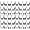 Mujiluxe Set di 48 bicchierini da shot a forma di uovo, vetro trasparente, con bicchieri spessi, ideali per feste, bar in famiglia e riunioni, 35 ml (confezione da 48).