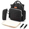SONARIN Elegante impermeabile Zaino Fasciatoio Bambino per Pannolini,con fasciatoio,Cinturino per passeggino,Organizer per Zaino da Viaggio,Interfaccia USB,Grande Capacità(Nero)
