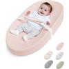COMOMY Fasciatoio con copertura in PU lavabile e impermeabile, tappetino per fasciatoio sagomato per comò con cintura di sicurezza antiscivolo, portatile e leggero, grande schiuma imbottita, rosa