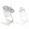 Stokke Seggiolone Tripp Trapp di Stokke, White (Include Sedia + Baby Set 2) con Newborn Set (Grey) - Design Sicuro, Regolabile, Ergonomico