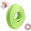 SONARIN Paraspigoli Bambini Angolari Gomma,Protezioni per Bordi,2 m / 6,6 piedi Protezioni per bordi da tavolo per mobili a forma di L con nastro adesivo,Protezione per Bambini(Verde)