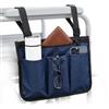 GIONAR Borsa per sedia a rotelle, 33 x 22 cm, impermeabile, per sedia a rotelle, organizer con 3 scomparti e strisce riflettenti per scooter e scooter mobilità (blu scuro)