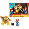 Nintendo Glop Games Bros, Bob Figure Set Diorama Mario vs Browser-Include BOM-OMB per dare maggiore emozione, colore multicolore, raffigurazione originale (Jakks Pacific 64512)