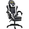 RMF PRO RMF Sedia Gaming Professionale Ergonomica Reclinabile, Poltrona Gaming Seduta Comoda e Rilassante con Poggiapiedi - Sedia per Gamer con Ruote Girevoli, Altezza Regolabile Bianco/Nero