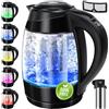KESSER® 1,8L Bollitore d'acqua in acciaio inossidabile con filtro per tè e filtro anticalcare | Bollitore con illuminazione a LED - Colore in base alla scelta della temperatura 60, 70, 80, 90, 100 °C