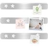 DUJEQM Lavagna Magnetica da Parete - 3 Bacheca Magnetica Autoadesiva con 10 Calamite Bianco, Porta Calamite da Parete per Ufficio Casa, Strisce Magnetiche per Frigo, Lavagnetta Magnetica per Note Foto