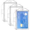 LOBVABA Porta Badge 3 Pezzi, Trasparente Porta Carte di Credito con Slot per Pollice, Porta badge da collo, Porta tesserino, Porta tessera, Porta badge rigido per Carte D'identità e Badge ufficio Pass