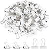 FSSTUD 100 graffette in metallo bianco, piccole, pieghevoli, in acciaio a molla, per cancelleria, forniture per ufficio, per negozi, 15 mm