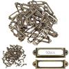 Ruidee 50 Pezzi Porta Etichette in Metallo 60x17mm Telaio Etichette Carte (Portaetichette Targhette con Viti) per Mobili, Cassetti, Armadietti, Libreria, Scheda Nome(IBQK-Bronze-60）