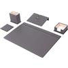 MOOGCO Set da scrivania in pelle grigia, sottomano da scrivania, porta foglietti per appunti, portapenne, sottobicchiere in pelle, accessori da scrivania, organizer da scrivania, accessori da
