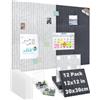 SAYHALO Grande bacheca in feltro, autoadesiva, 120 x 90 cm, con 100 bacheche, bollettini, decorazione da parete per ufficio, cucina, foto, promemoria, 12 pezzi, in feltro, grigio scuro, con