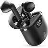 Cellularline Seek Pro Auricolari Cuffie Bluetooth Wireless con Custodia di Ricarica con Display Led Nero