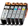 Canon Cartucce originali Canon PGI-580 CLI-581 per stampanti Pixma TR 7500, TR 8500, TS 6250, TS 9550, TS 9100, confezione singola (senza blister), colori: nero fotografico, ciano, magenta, giallo, nero standard