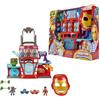 Hasbro Set di gioco Iron Man Electronic Headquarters, 2 personaggi, 5 accessori, Marvel Iron Man and his Awesome Friends, 4+ anni