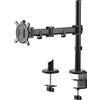 One For All Supporto per monitor, braccio singolo, VESA 100, 13-32 pollici, max. 8 kg, regolabile in altezza, nero