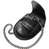 Tiong Vintage Black/Brown PU Leather 45 mm Pocket Watch Pouch Men Storage Holder Pocket Watch Protector Stand with Chain for Men