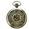 BOSHIYA Steampunk - Orologio da tasca meccanico a forma di lettere romane con catena Bronzo intagliato