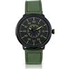 chotovelli Flieger - Orologio da polso da uomo, analogico, al quarzo, resistente all'acqua fino a 50 m, quadrante luminoso, cinturino in pelle, stile militare, 1919d, M, Cinturino