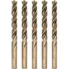 LingGan Set di punte per trapano M35 al cobalto, 12,5 mm, 5 pezzi, per metalli duri come acciaio inossidabile, ghisa, eccezionale resistenza al calore, metrico 5% cobalto M35, grado HSS-CO, design a gambo