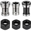 APIELE Set di 6 pinze di serraggio da 6/6,35/8 mm per fresatrice, macchina per incisione, frese per legno, adatte per Einhell, Katsu, Bosch, Dewalt, Makita, con 2 dadi di raccordo, accessori di