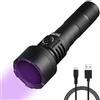 TATTU U2S Torcia UV 365nm Luce Nera Ricaricabile con ZWB2 Filtro 10W Lampada a LED Ultravioletta con cavo di ricarica Micro USB