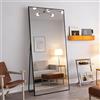 LLODERY Specchio a figura intera 180×80 cm, Specchio da terra rettangolare, Specchio da parete grande, Resistente alle rotture, Da appendere o appoggiare alla parete, Cornice in lega di alluminio