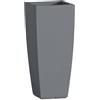 Decor Space Vaso Cromia Square quadrato e alto tinta unita in resina Made in Italy (90 cm, Grigio)