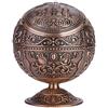 YushiTrading Portacenere vintage in metallo a forma di sfera rotonda, scatola decorativa per la conservazione con motivo a castello stampato, portacenere in lega galvanizzata resistente all'usu (castello di rame)