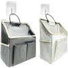 MEMOFYND 2 tasche da appendere con 2 ganci, borsa da bagno, organizer da parete, organizer da bagno, organizer da appendere per riporre abiti (crema, grigio)