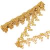 NBEADS 4 metri di nastro in poliestere dorato ricamato, larghezza 5,8 cm, nastro adesivo in pizzo dorato da applicare con ferro da stiro, pizzo floreale metallico, per cucito, costumi, abiti