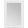 CLAMARO OTTO Specchio da parete antico 55x70 cm con cornice | Bianco opaco | Specchio vintage shabby chic in stile barocco con cornice in legno | Specchio barocco incluso di supporto in metallo e