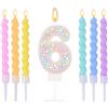 Ovaletta® Candele di compleanno con numeri Macaron (colore caramella 6)