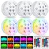 GAOUTO 6 Pezzi luci LED con telecomando, luce LED subacquea, telecomando multicolore RGB illuminazione subacquea, per piscina, spa, acquario, stagno, vasca idromassaggio, decorazione