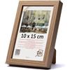3-B Cornice portafoto MEGA - marrone (rovere a grana di legno visivamente densa) - 10x15 cm - cornice in legno con vetro acrilico