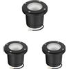 ledscom.de 3x lampada da incasso a terra BOFU per esterni, IP67, orientabile, nera, rotonda, 150mm Ø, 1x GU10 max. 15W, vetro smerigliato