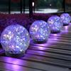 Mayhug 4 pezzi Luci solari da giardino, luce a sfera in vetro screpolato, decorazione da esterno, luce a globo LED decorativa impermeabile per paesaggio, vialetti, cortile, patio, giardino, sentiero