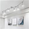 wowatt Faretti Soffitto Orientabili 6 Luci Gu10 LED Cromati Senza Lampadina | Lampadario Faretti Orientabili Cromati, Binario Lampada LED Soffitto Moderna per Soggiorno, Cucina, Corridoio, Salotto, Bagno