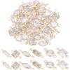 NBEADS 60pz 6 Stili Ottone Micro Pave Clear Cubic Zirconia Links, Connettori Ovali Ovali per Occhi di Cavallo Ciondoli Trasparenti in Zirconia Cubica per La Creazione di Gioielli