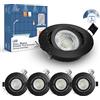 wowatt 7W Faretti led da Incasso per Cartongesso Nero Dimmerabili IP44