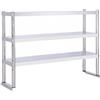 Generic Scaffali a 3 ripiani in acciaio inossidabile, banco da lavoro portatile in metallo, mobile per cucina e bagno, scaffalatura resistente per casa e garage (140 x 30 x 80 cm)