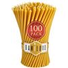 Danilovo - Candele in Cera d'Api, 100 Pezzi, Colore Giallo, Candele Decorative per Preghiera, per Rituali, Decorazione o Candele di Compleanno, 18,5 cm x 0,61 cm