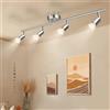 wowatt Lampadario Camera Letto Moderno Lampada Faretti da Soffitto LED Plafoniera Bagno Lampadario Cucina Faretti Orientabili Lampada da salotto 4 Luci GU10 Bianco Caldo 5W 420LM RA82 IP20