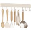 RETSAMV Barra Ganci Cucina Senza Fori Supporto A Parete Portaspezie Porta Utensili Scaffale Salvaspazio Multifunzione Mobile 40/50cm Per Cucina Bagno Ingresso Camera (White-50cm)