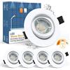 wowatt IP44 Faretti LED da Incasso per Cartongesso Bianco Dimmerabili 7W