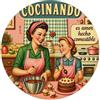 Igtefte Targa rotonda in metallo stile vintage, con scritta in lingua inglese Kitchen Cooking, per casa, bar, giardino, 20,3 x 20,3 cm