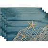 Generic Set di 4 tovagliette all'americana a tema oceano, antiscivolo, lavabili, per interni ed esterni, perfette per feste in spiaggia, colore: blu costiero